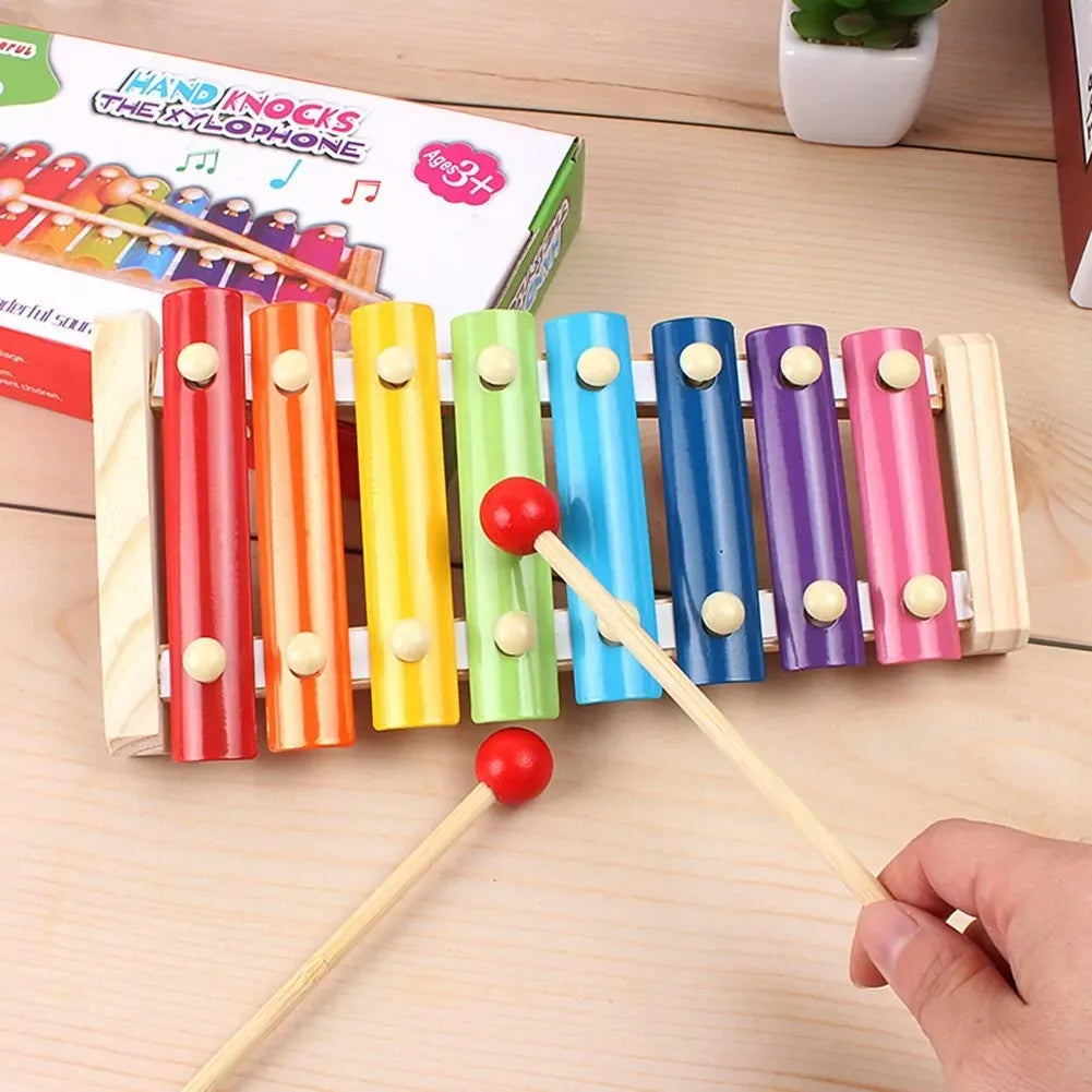 Kids Wooden Xylophone – Rainbow Musical Toy for Toddlers & Preschoolers