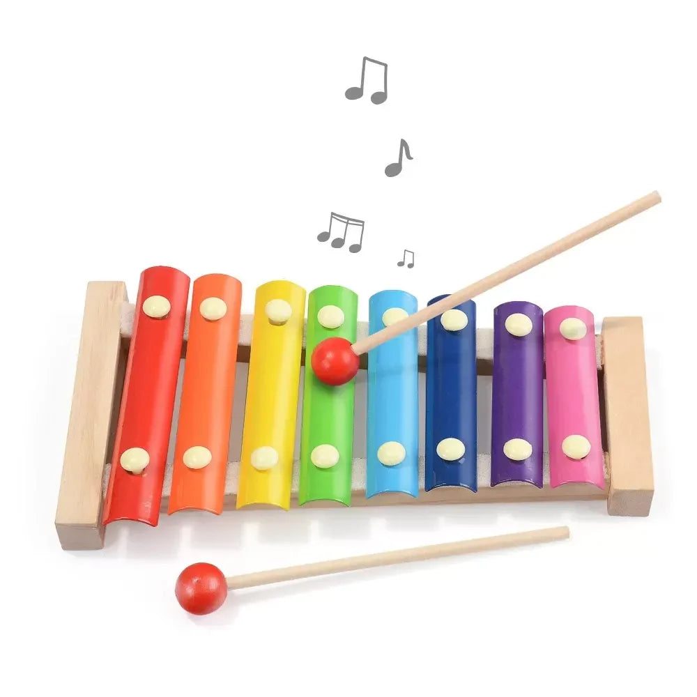 Kids Wooden Xylophone – Rainbow Musical Toy for Toddlers & Preschoolers