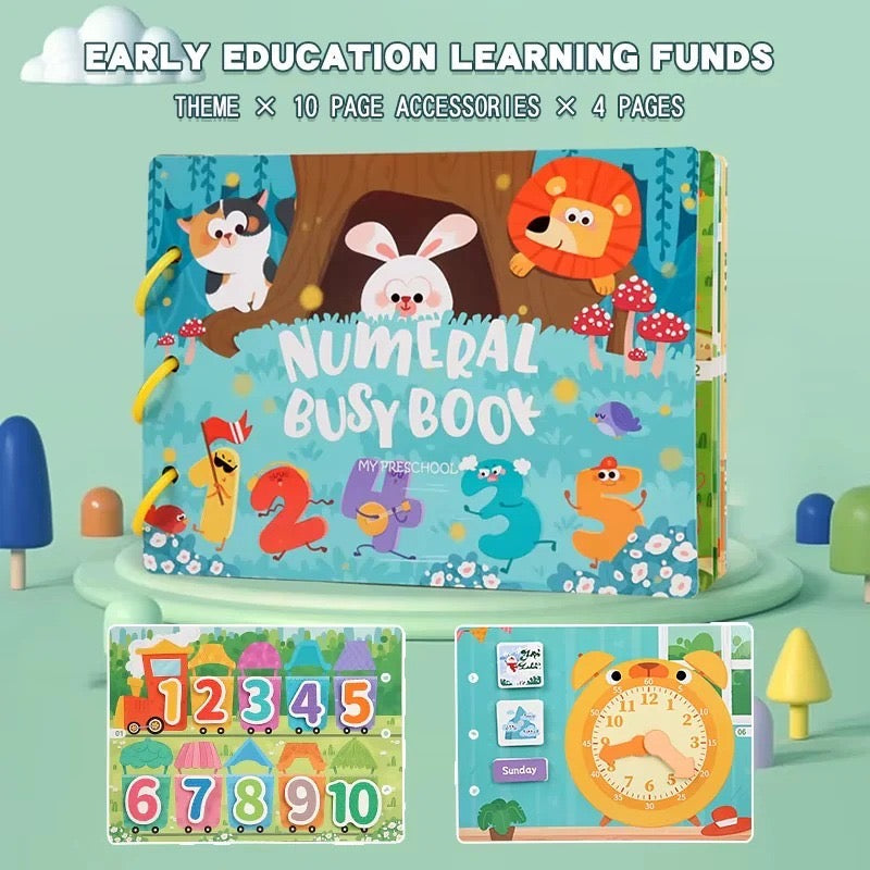 Early Learning Numeral Busy Book - Educational Activity Book for Kids