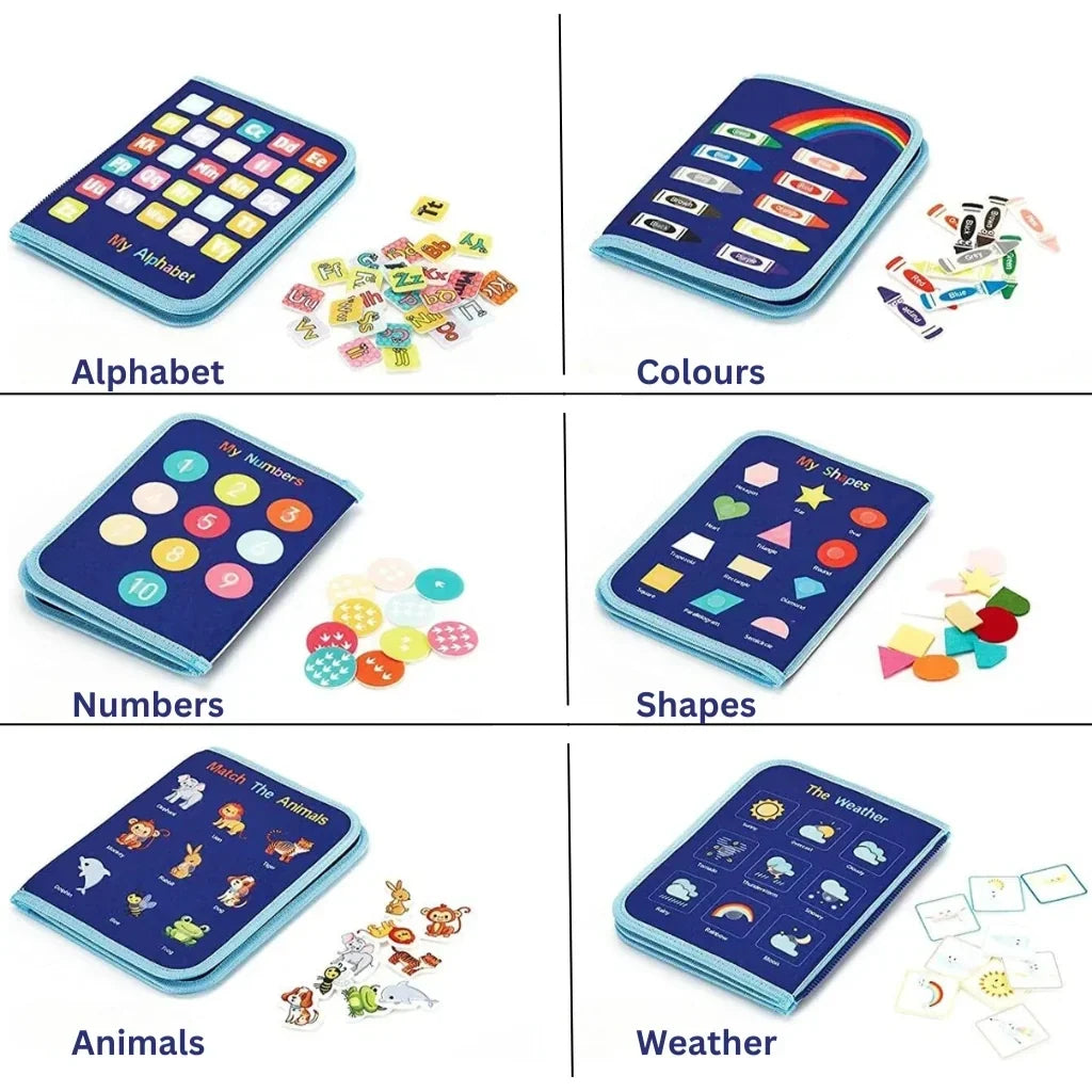 Deluxe Montessori 8-Page Busy Book & Dual Magic Water Books Pack