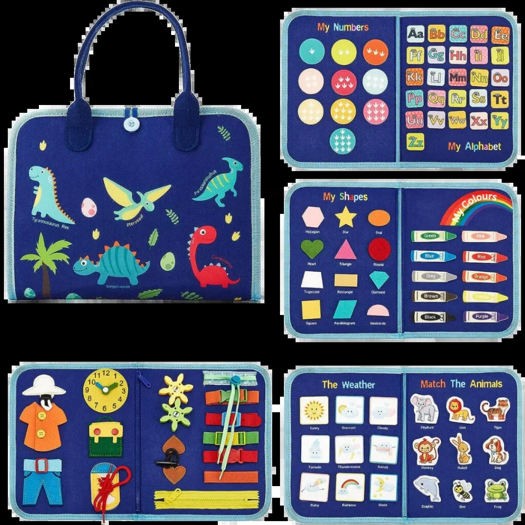 Deluxe Montessori 8-Page Busy Book & Dual Magic Water Books Pack
