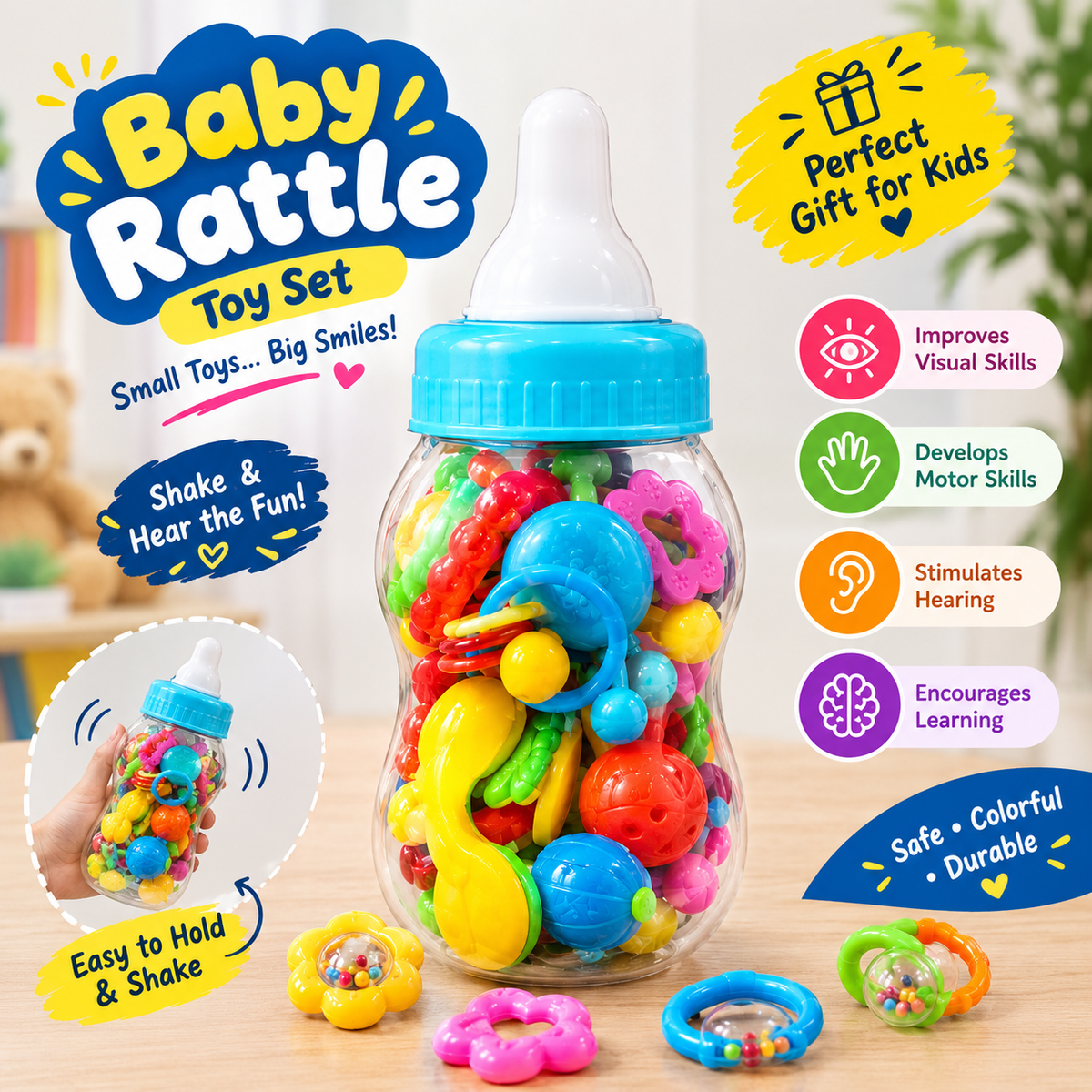 Baby Star Rattle Feeder – 2-in-1 Baby Teether & Rattle Toy