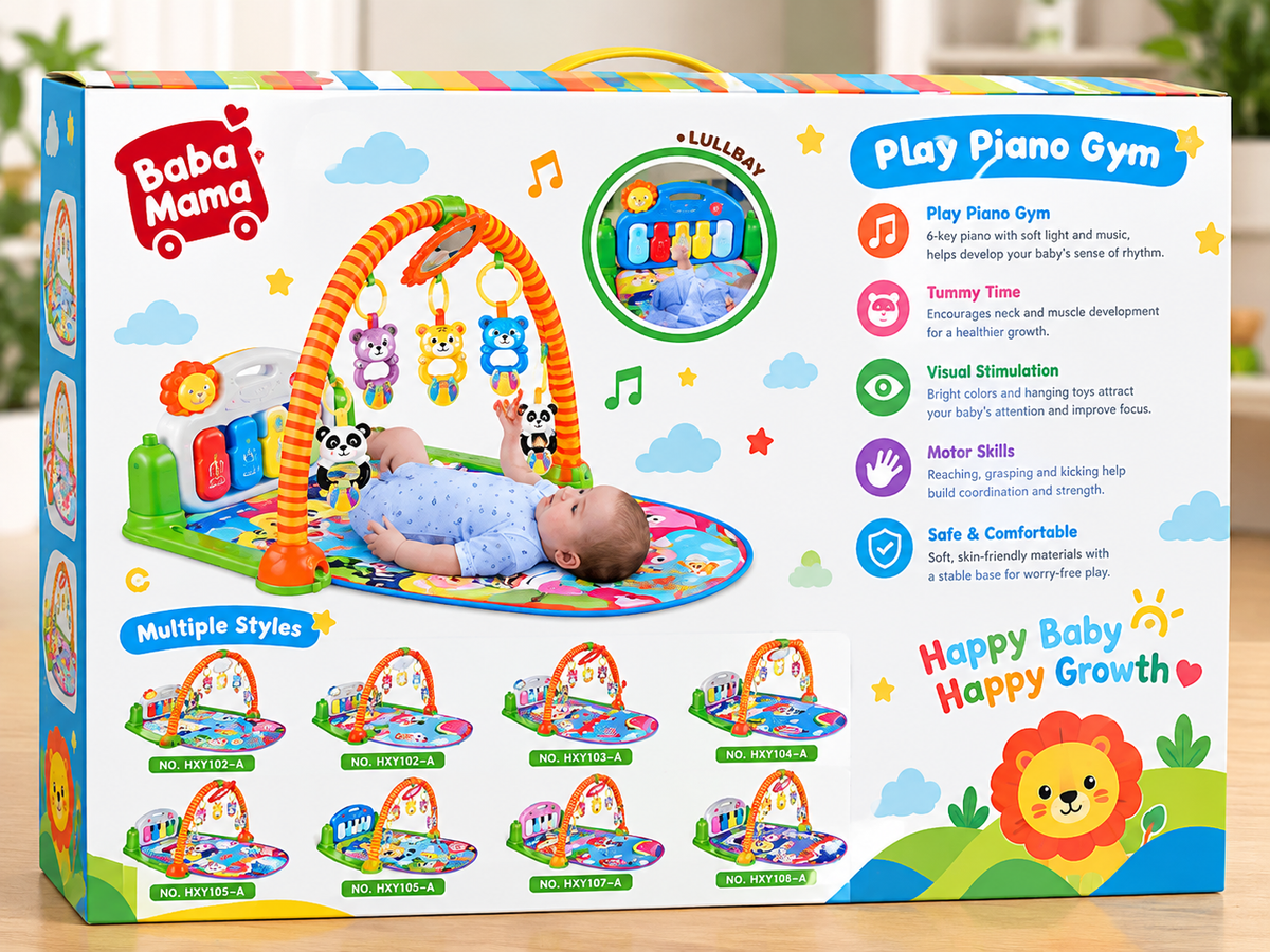 Baby Pedal Piano Play Gym – Musical Activity Mat for Infants