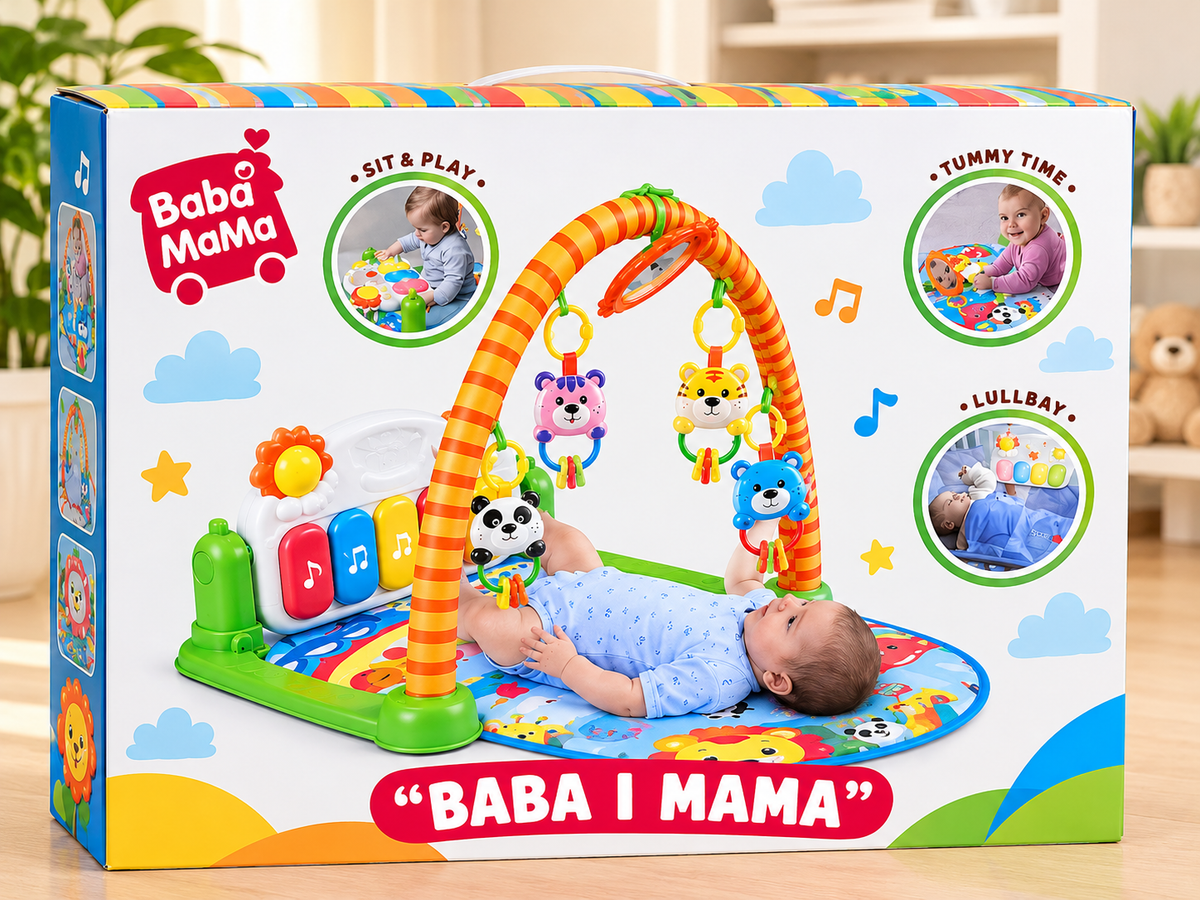 Baby Pedal Piano Play Gym – Musical Activity Mat for Infants