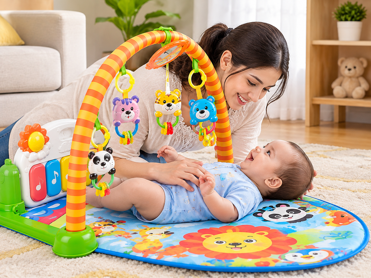 Baby Pedal Piano Play Gym – Musical Activity Mat for Infants