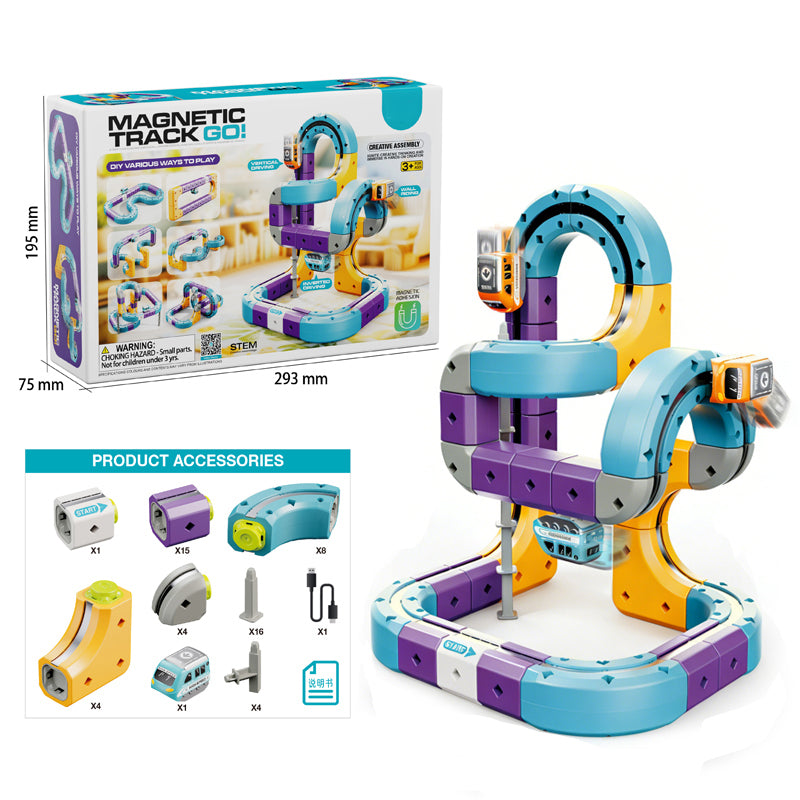 Magnetic Track Go! – 54-Piece Anti-Gravity Electric Train STEM Set
